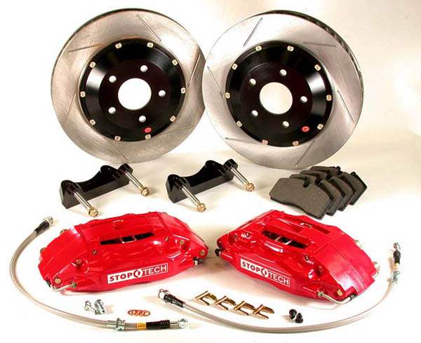 StopTech Front 13 Inch 4 Piston Big Brake Kit Honda Del Sol Si with ABS 94-95