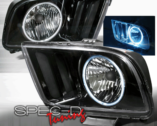 SpecD Black CCFL Halo Headlights Ford Mustang 05-09 - 3LH-MST05JM-KS