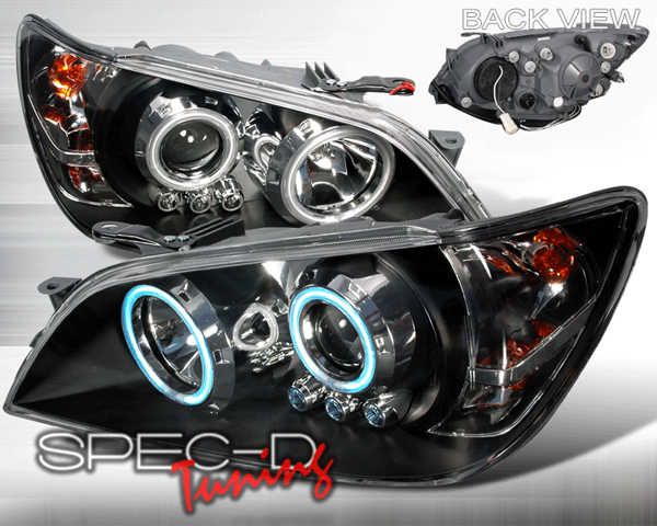 SpecD Black CCFL Halo LED Projector Headlights Lexus IS300 01-05 - 3LHP-IS30001JM-KS