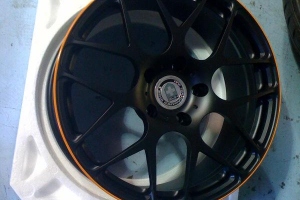 HRE P40 Flat Black with Orange Pin Stripe 19inch