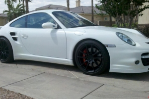 White Porsche 997 Turbo with Agency Power GT2RS Wheels 19x8.5 19x11