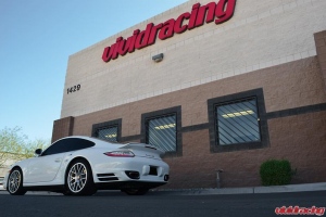 Porsche 997.2 Turbo S Rear Angle Shot with Vivid Logo
