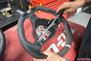 Custom Porsche PDK Sport Design Steering Wheel by Agency Power Install 6