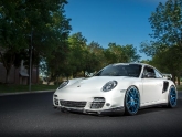VR Porsche 997.2 Turbo Project Blue Chrome AP Wheels