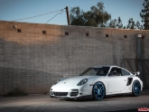 VR Porsche 997.2 Turbo Project Blue Chrome AP Wheels