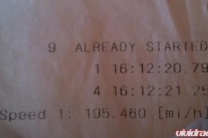 Texas Mile time slip 195.4mph