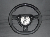 AP Porsche 997 987 Round Airbag Black Leather Carbon Fiber Steering Wheel