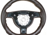 VR Porsche 987/997 Round Airbag Sport Steering Wheel Cocoa Leather Flat Bottom