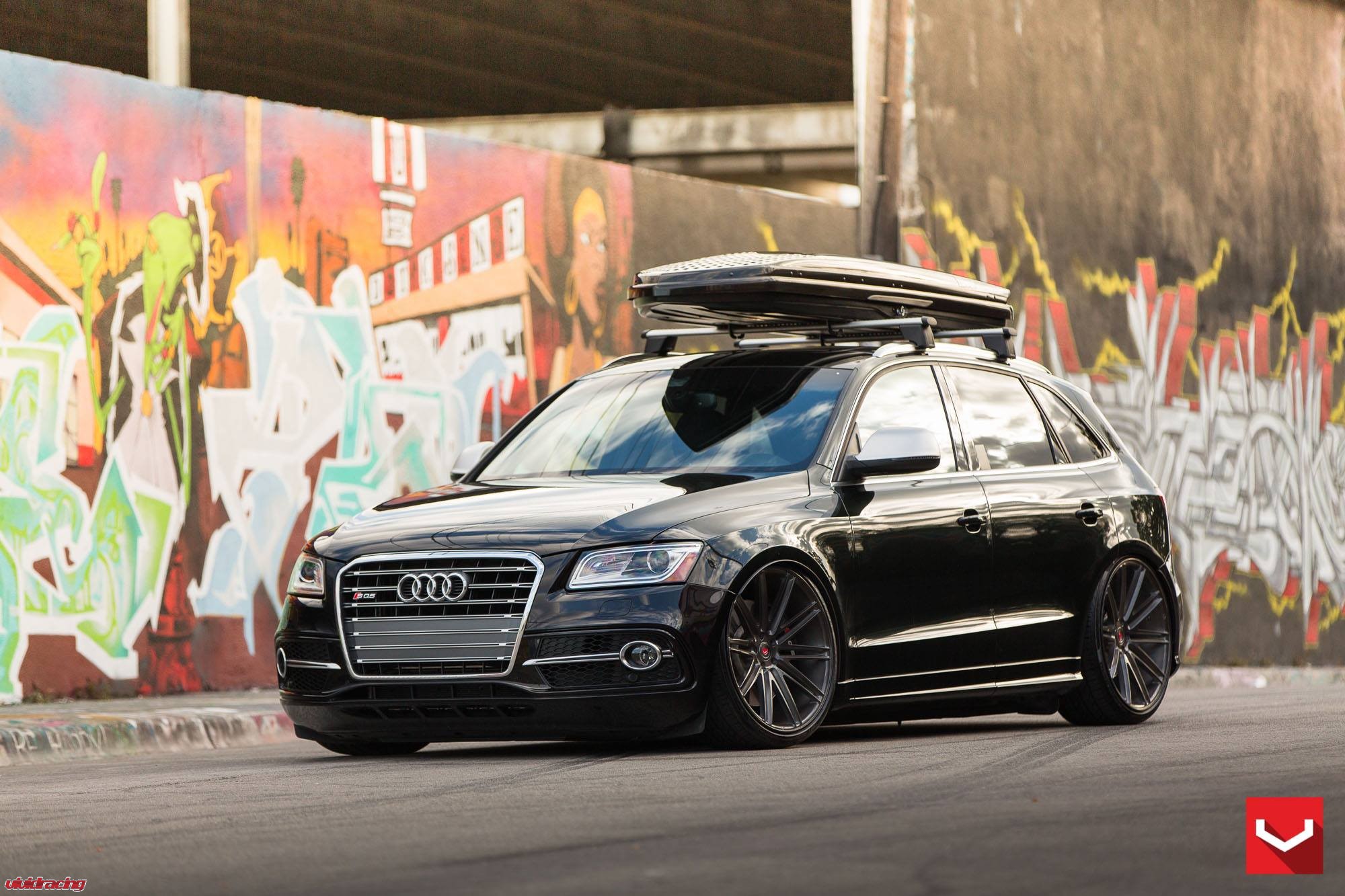 Audi SQ5 Slammed with Accuair and fitted on Vossen Wheels Vivid