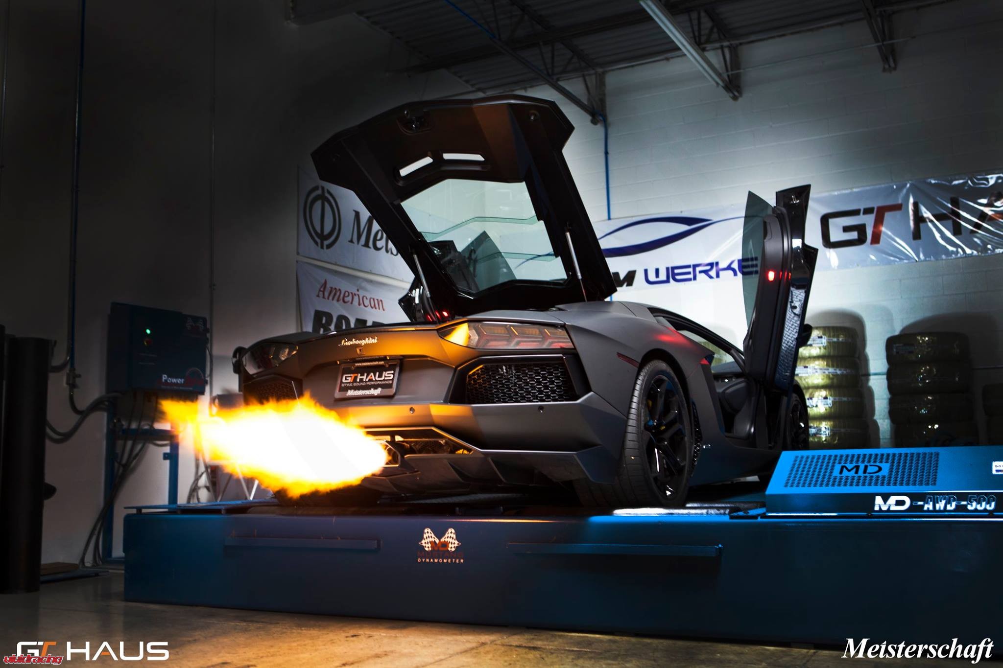 Lamborghini Aventador Shooting Flames on the Dyno! Meisterschaft Super GT