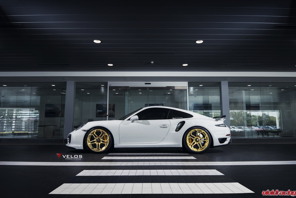 Velos Designwerks, Porsche 991 turbo, XX wheels, forged, fitment, matte, gold