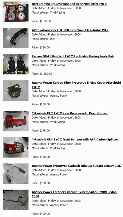 Click Here for EVO X Specials