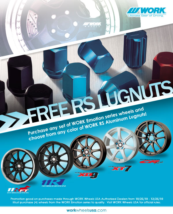 FREE RS Lug Nuts from Work Wheels USA