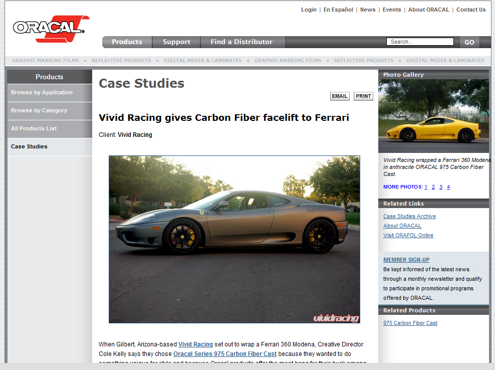 Oracal USA Features VR Ferrari 360