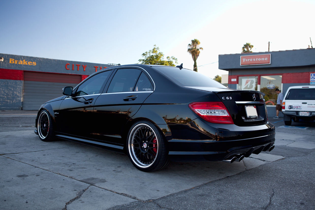 Black Mercedes C63 Equipped with KW Coilovers