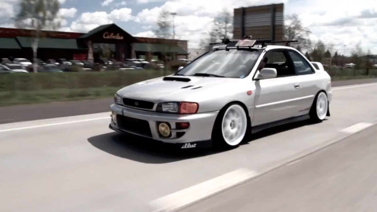 Stanced Subaru Impreza with Work Emotion Wheels