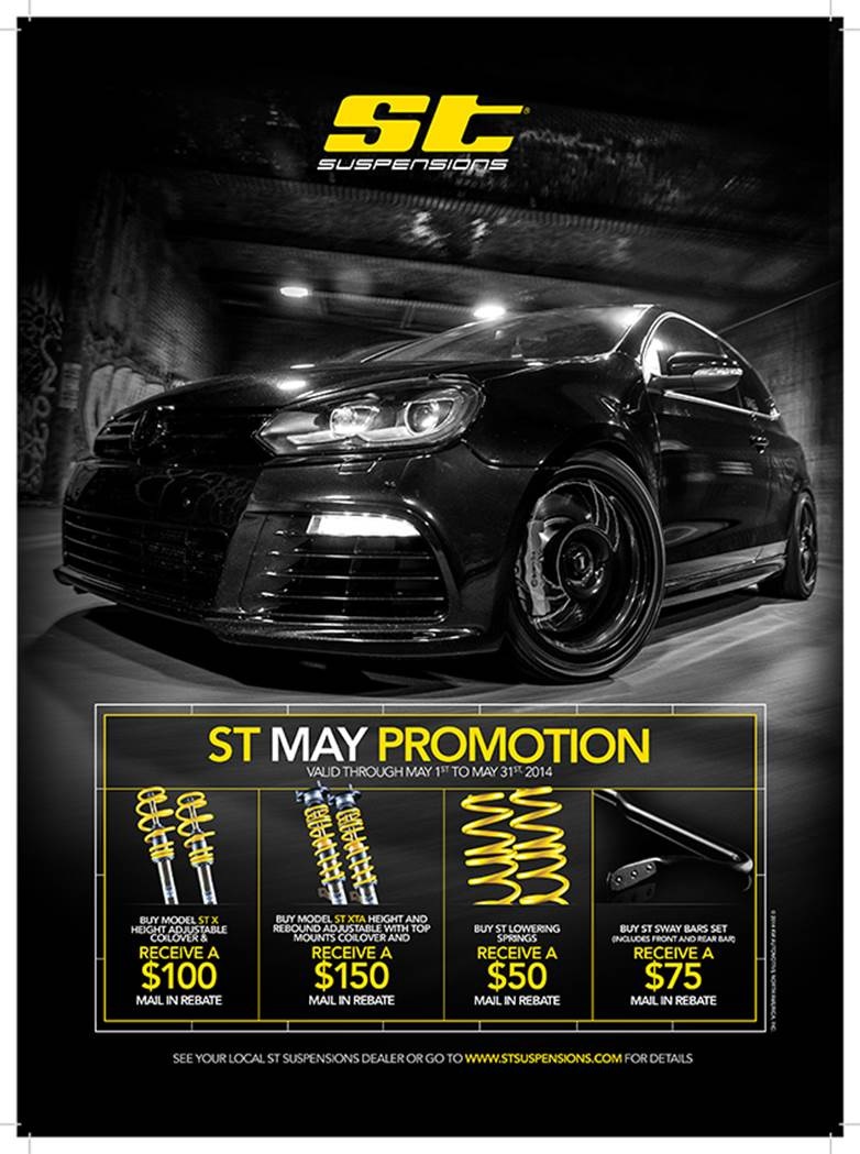 Get $150 back Starting May 1st from ST Suspension