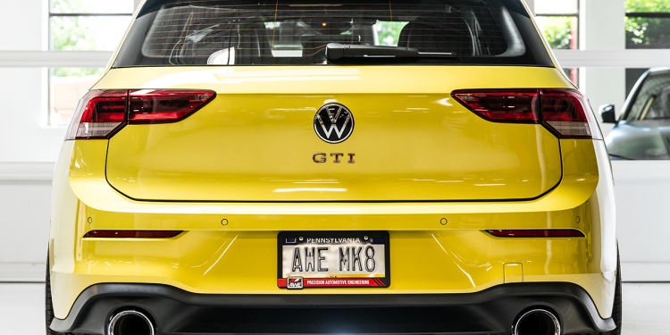 AWE Track Edition Exhaust with Chrome Silver Tips Volkswagen Golf MK8 GTI 2022+