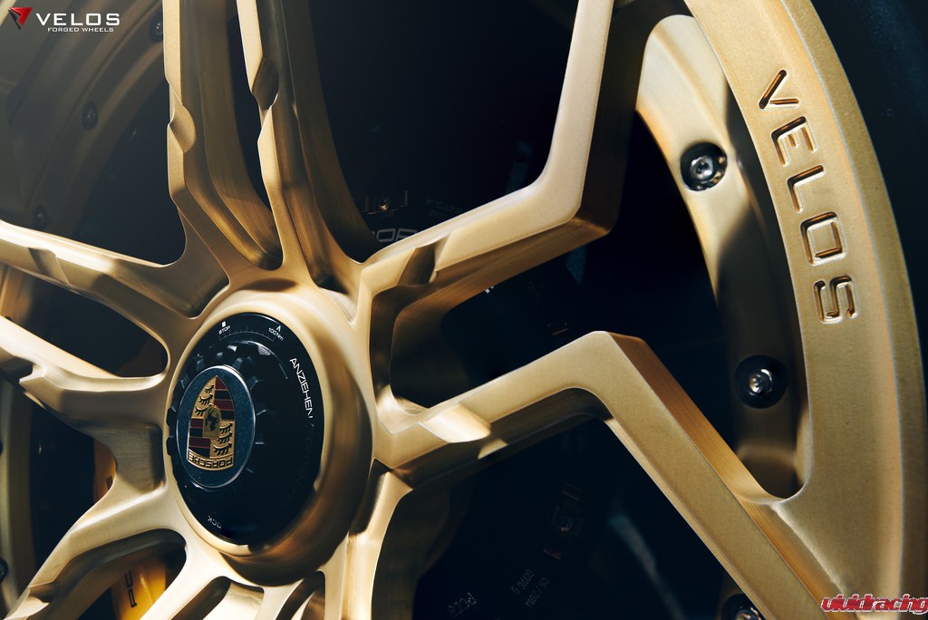 Velos Designwerks, Porsche 991 turbo, XX wheels, forged, fitment, matte, gold