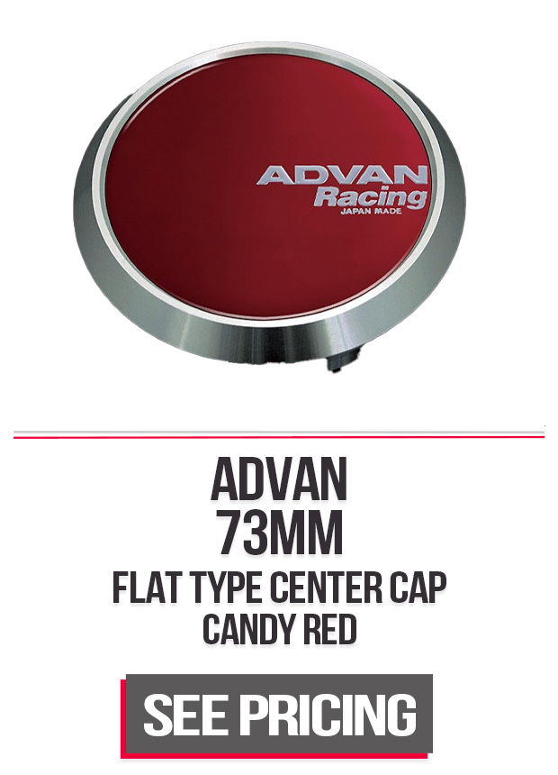Advan 73mm Flat Center Cap - Candy Red CLEARANCE