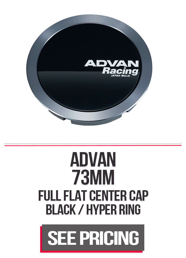 Advan 73mm Full Flat Center Cap - Gloss Black/Hyper Ring