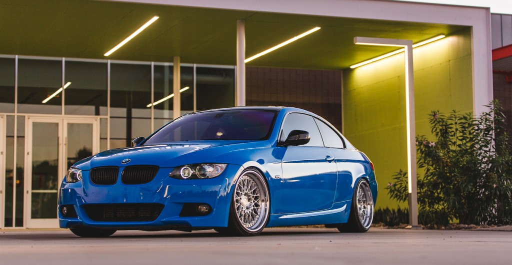 BMW E92 335i Niche Wheels with RSR Coilovers Intense Blue 3M