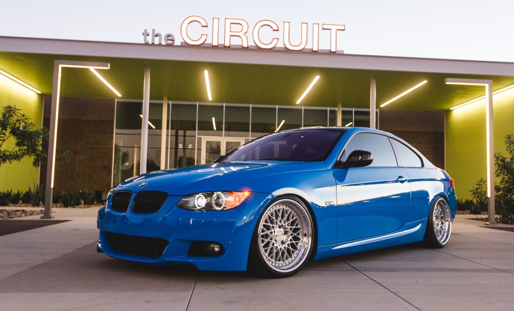 BMW E92 335i Niche Wheels with RSR Coilovers Intense Blue 3M