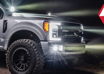 Leveled Ford F-250 Lights up the Night with Baja Design LED Lights!