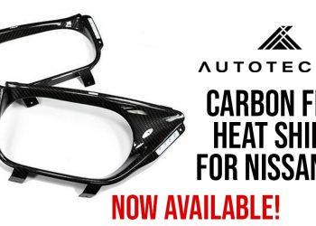AutoTecknic Dry Carbon Fiber Exhaust Shield For Nissan GTR 2009-2016