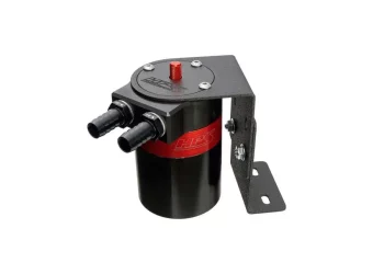 Image of an HPS performance oil catch can for turbocharged vehicle.