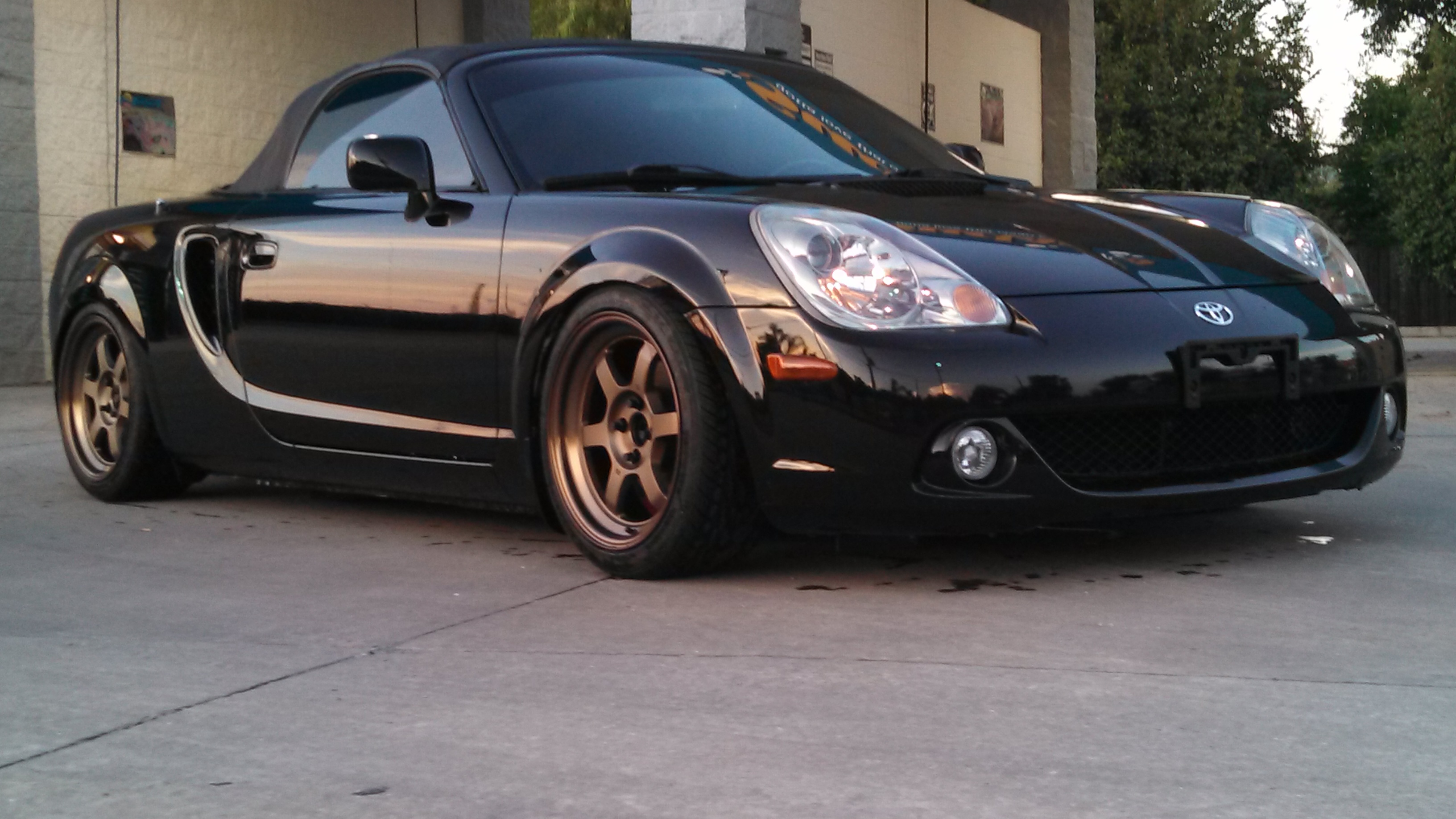 Volk TE37V Wheels on MR2 Spyder Bronze on Black