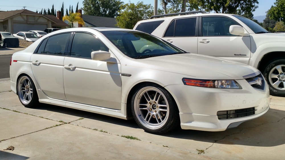 Clean White Acura TL with Enkei RPF-1 Wheels