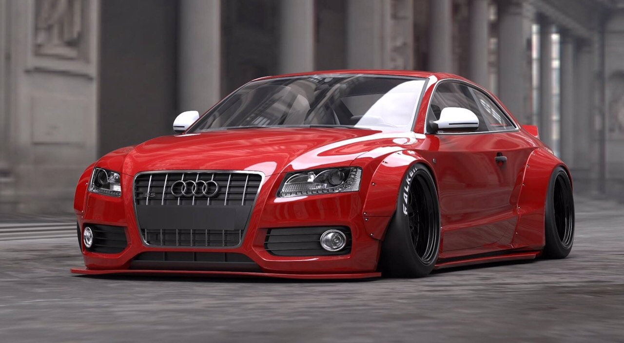 Liberty Walk Audi S5 A5 Super Wide Body Kit Renderings Vivid Racing News