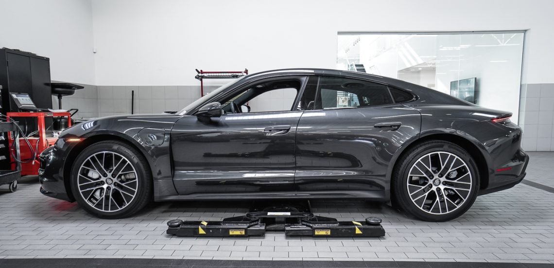 Porsche Taycan Lowering Links Installation Vivid Racing News