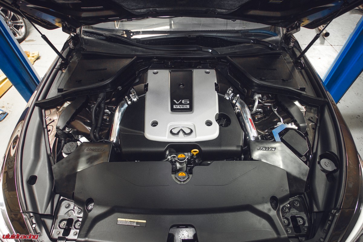 Stillen CatBack Exhaust and Intake installed on Infiniti Q50 Vivid