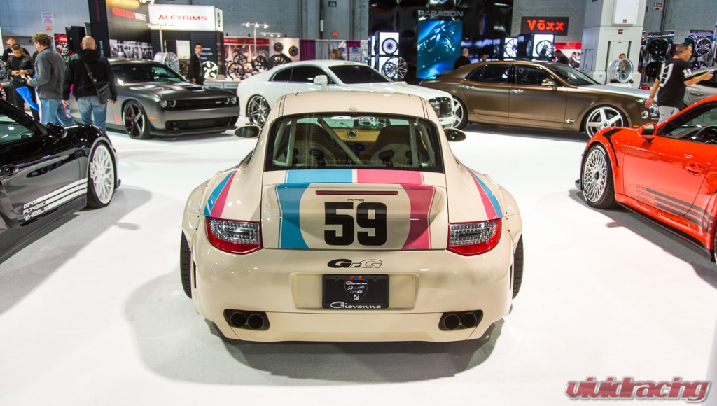 Liberty Walk Porsche 997 with Agency Power Harness Bar at SEMA