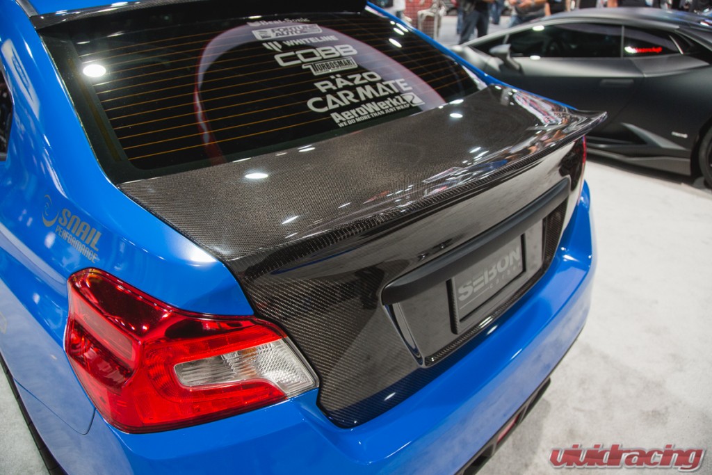2015 Subaru WRX STI With Seibon Carbon Fiber trunk Sema
