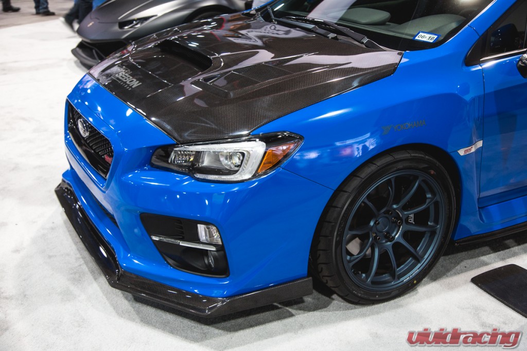2015 Subaru WRX STI With Seibon Carbon Fiber Hood front lip