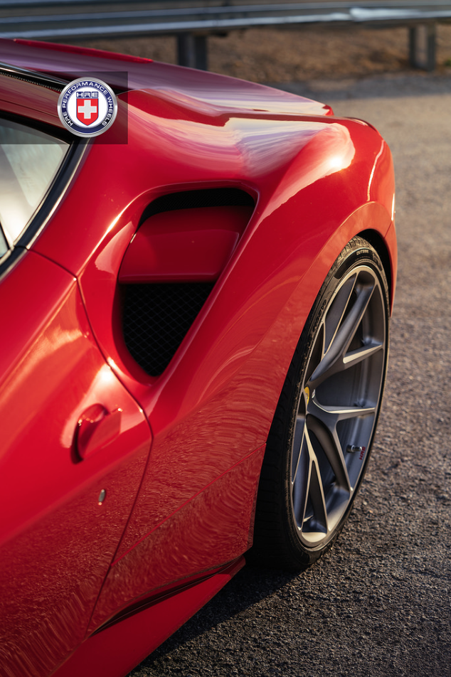 Ferrari 488 GTB with HRE P101 in Brushed Titanium