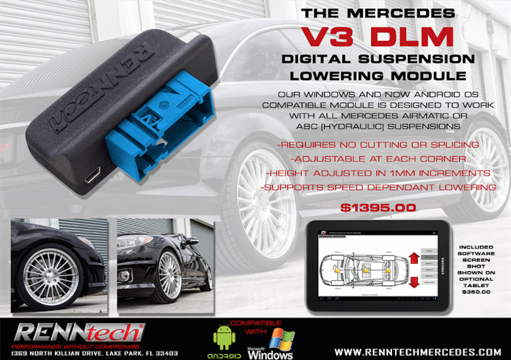RENNtech's V3 Digital Suspension Lowering Module for Mercedes Vivid