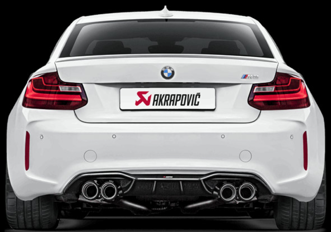 Akrapovic exhaust system, evolution line, BMW M2, F87, carbon fiber