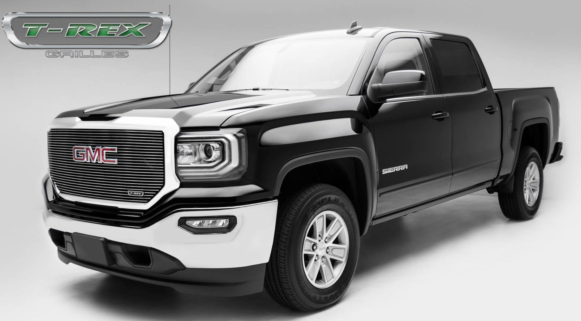 T-Rex grilles, GMC Sierra 1500, torch, chrome, billet, grille inserts