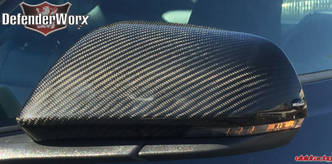 DefenderWorx, carbon fiber mirror cover, turn signal, Ford Mustang