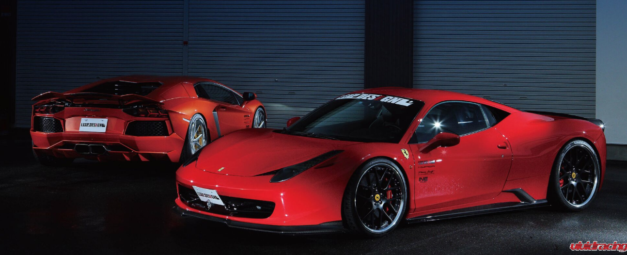 Lamborghini Aventador, Leap Design, carbon fiber aerodynamic parts, Ferrari 458 Italia
