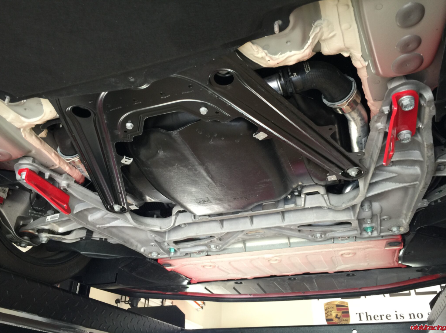 FabSpeed, tow hooks, tie downs, red powder coating, Porsche GT4 Cayman