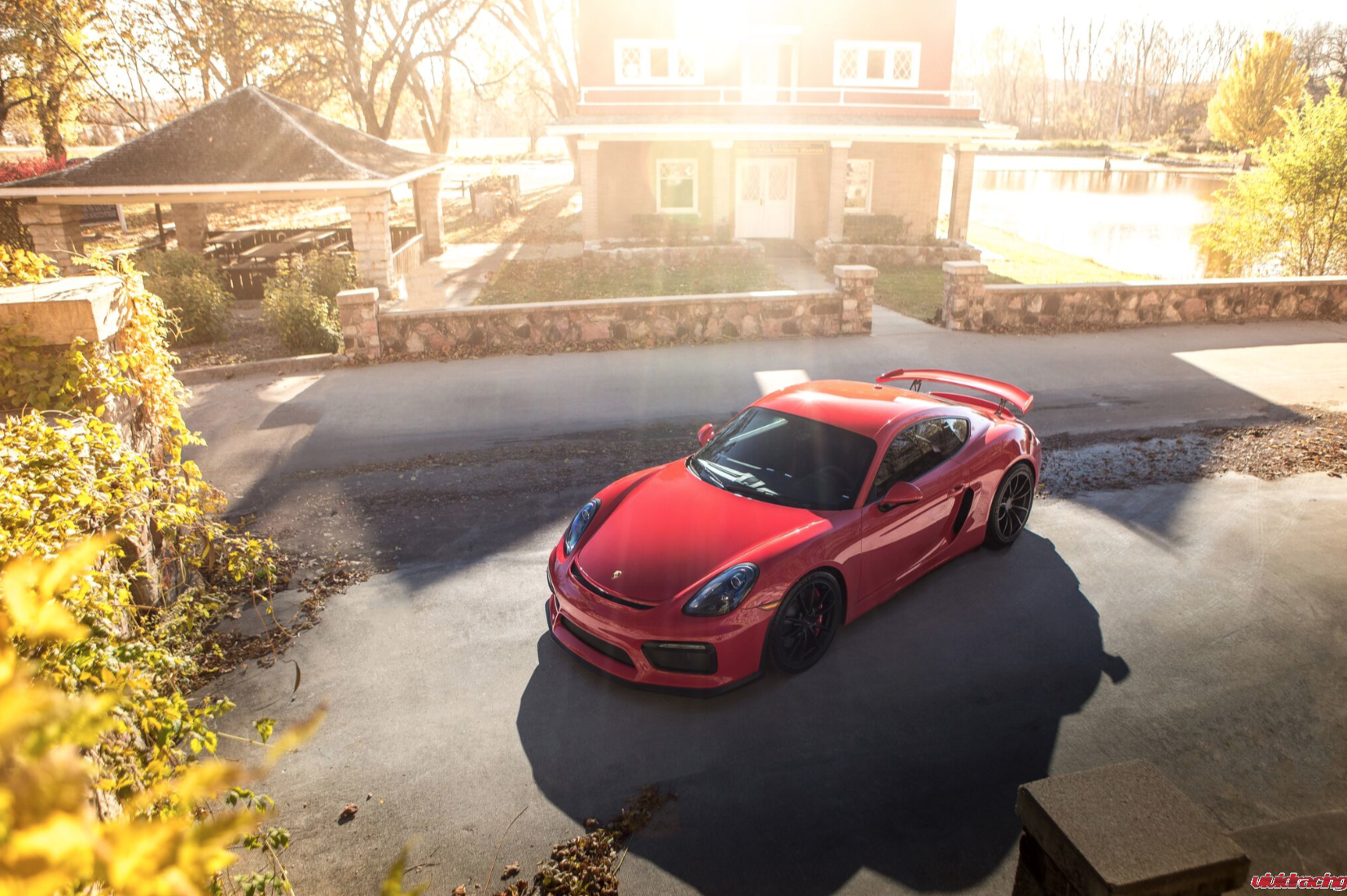 FabSpeed, tow hooks, tie downs, red powder coating, Porsche GT4 Cayman