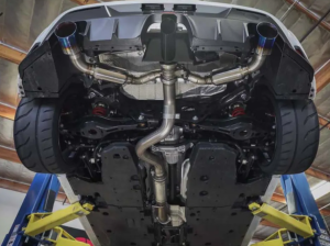 Exhaust system installed on a car