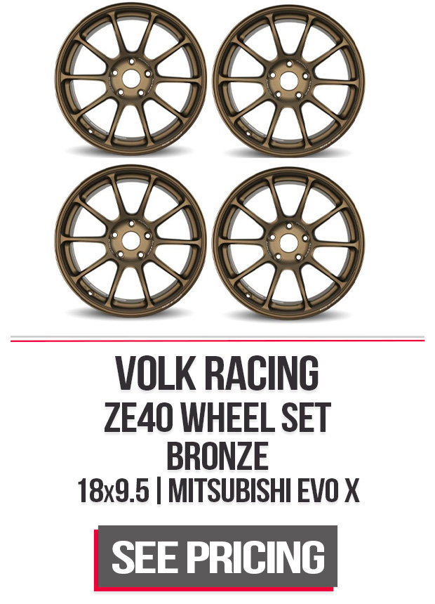 Volk Racing ZE40 Wheel Set of 4 EVO X 18x9.5 5x114.3 22mm Bronze