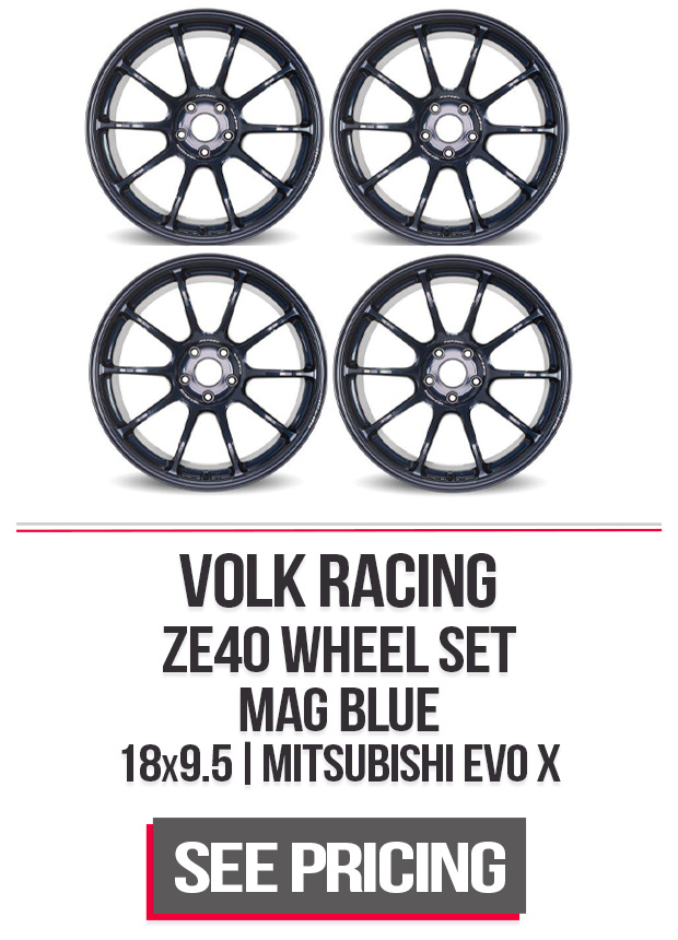 Volk Racing ZE40 Wheel Set of 4 EVO X 18x9.5 5x114.3 22mm Mag Blue