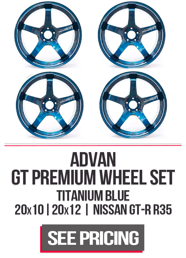 Advan GT Premium Wheel Set 20x10 | 20x12 Racing Titanium Blue Nissan GT-R R35